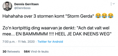 Tweet over de storm