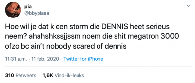 Tweet over de storm